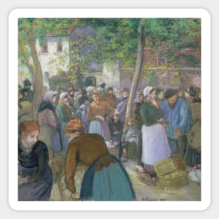 Poultry Market at Gisors by Camille Pissarro Sticker